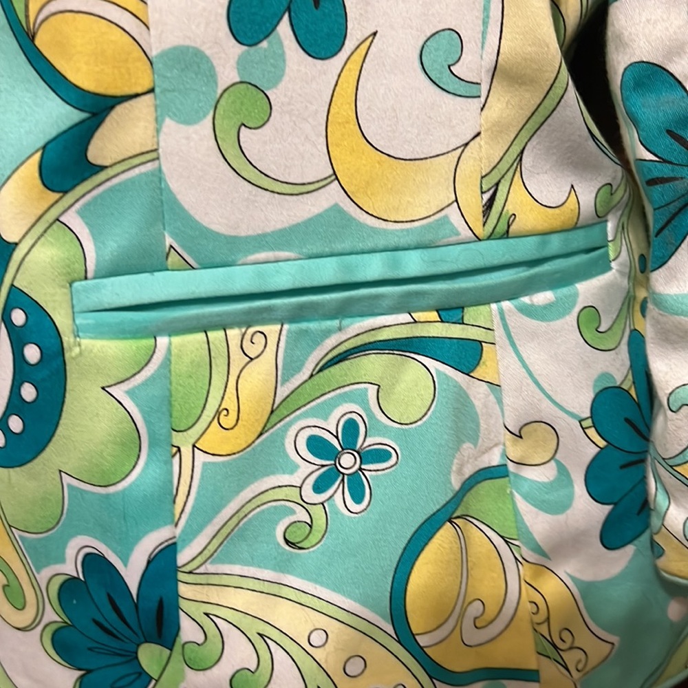 Chadwick’s Bohemian bright print lined short waisted Blazer**NEEDS 2B DRYCLEANED - Picture 3 of 8
